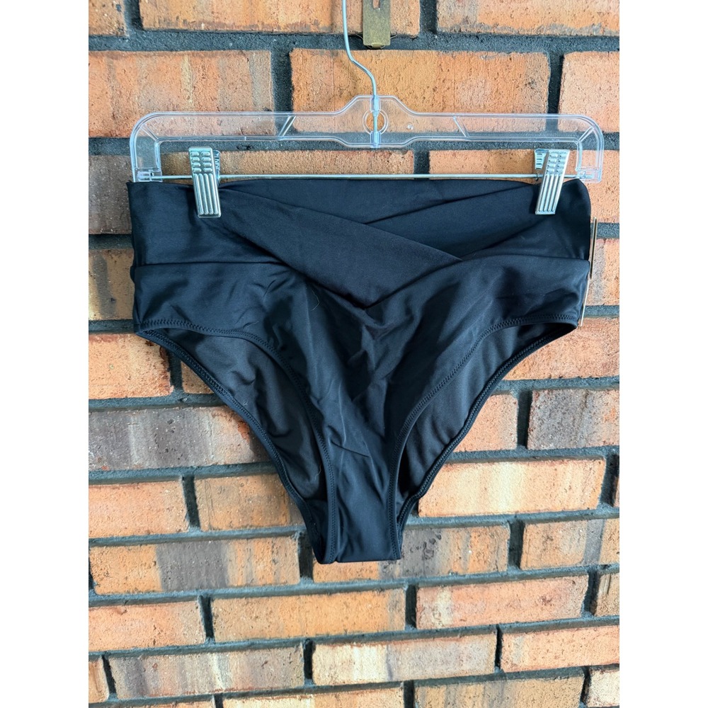 Victorias Secret PINK High Waist V-Front Bikini Bottoms Black Large NWT